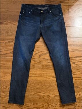 Ag Adriano Goldschmied Men's Dark Indigo Slim Straight Jeans